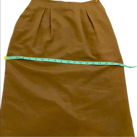SK & Company Brown Vintage 90’s Linen Blend Pencil Skirt, Petite Size 4 - Picture 8 of 11